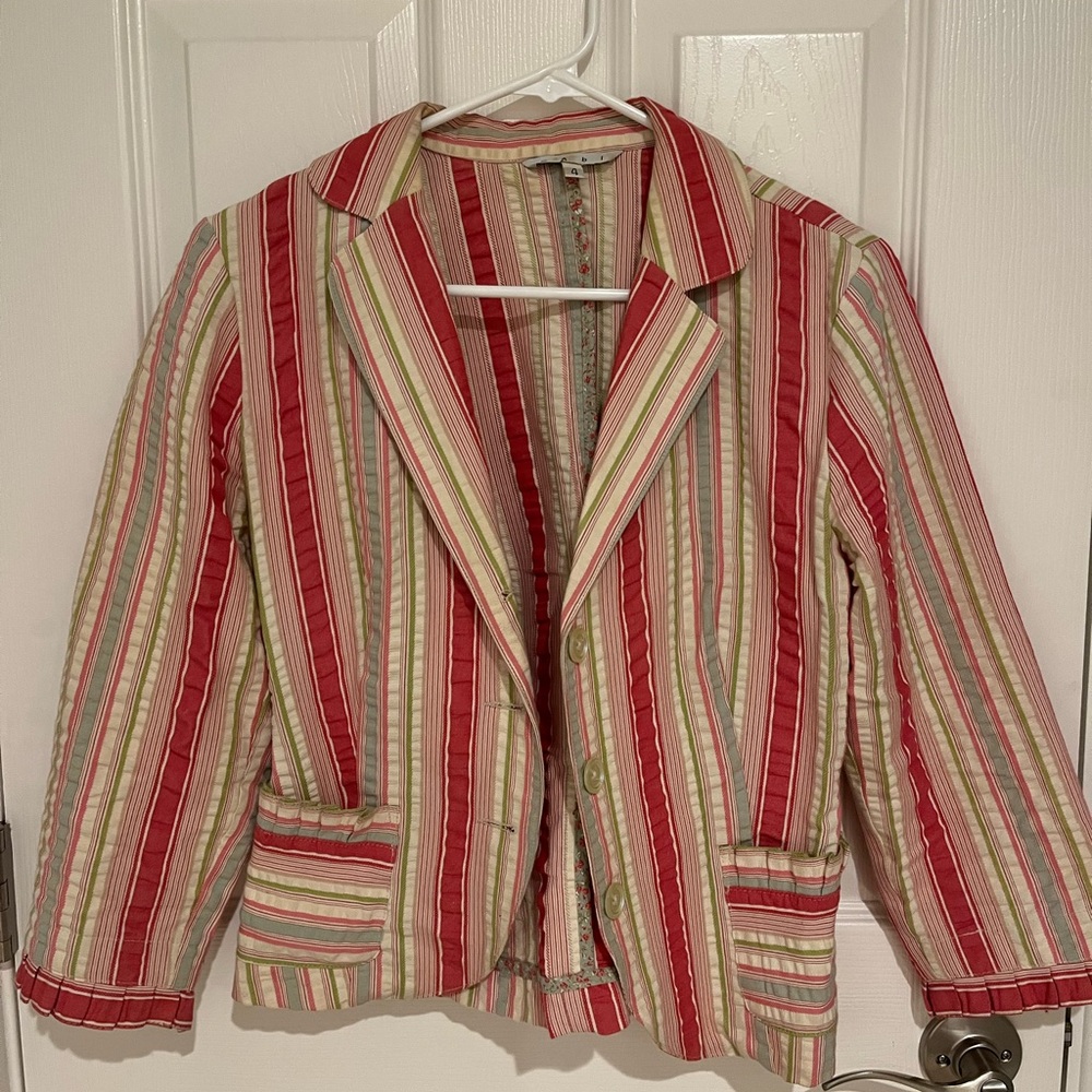 Cabi Rainbow Striped Jacket Size 4